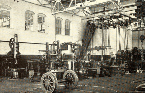 Interior view of the machine shop, 1914.